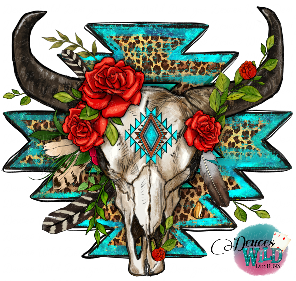 Aztec/Roses Skull Design