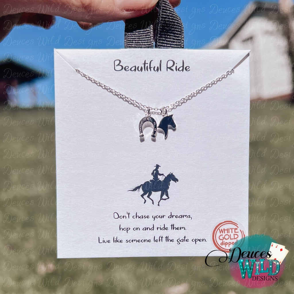 Beautiful Ride Horse Necklace Jewelry