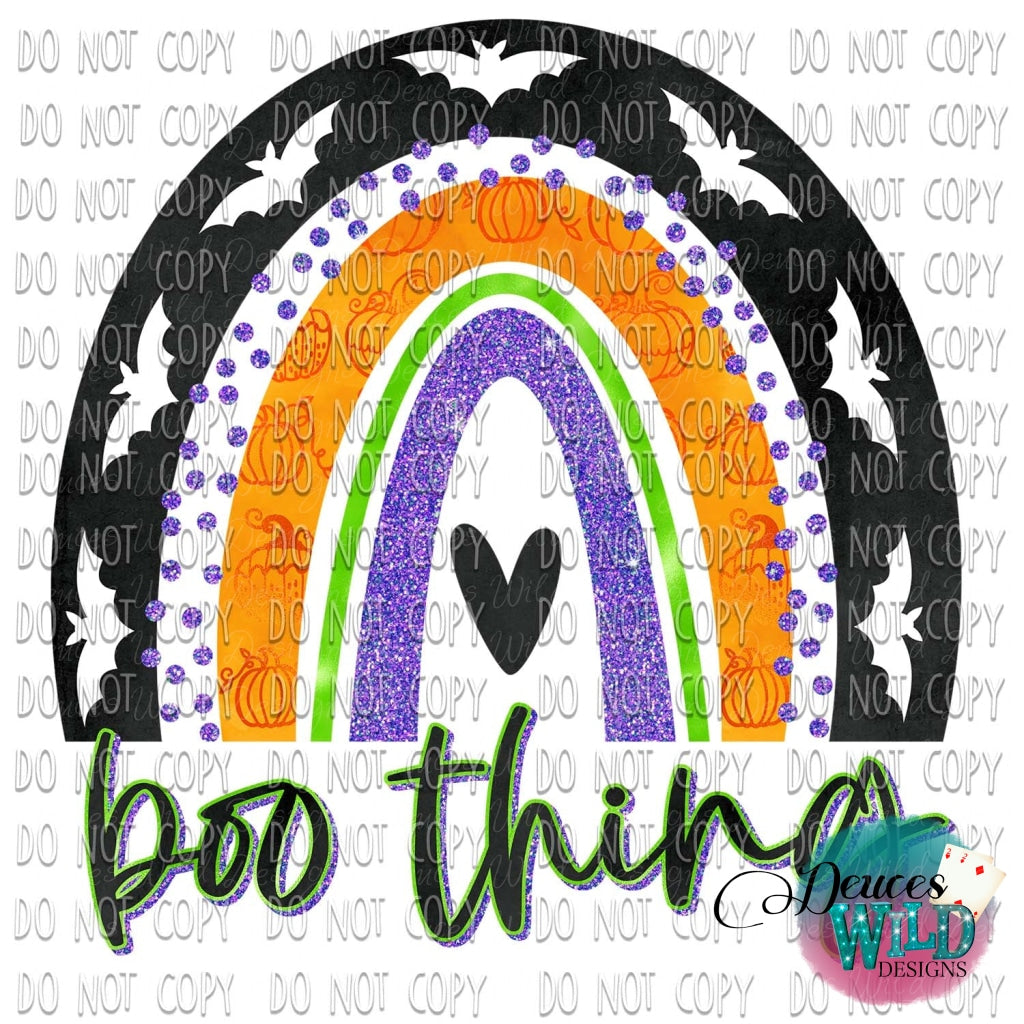 Boo Thing Halloween Rainbow Design