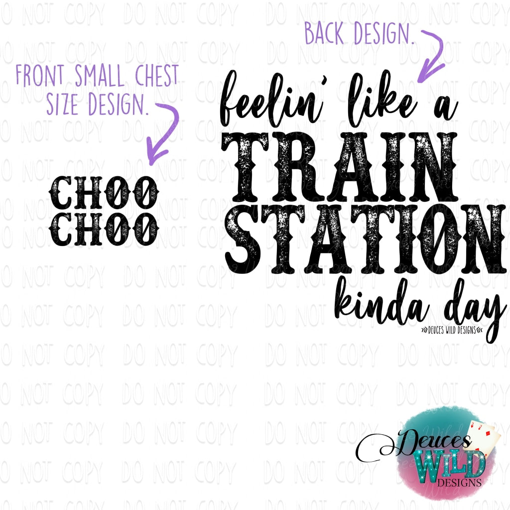 Choo Choo-Front Chest & Back Opt. This Design Includes A Front Chest Pocket Size That Goes On The