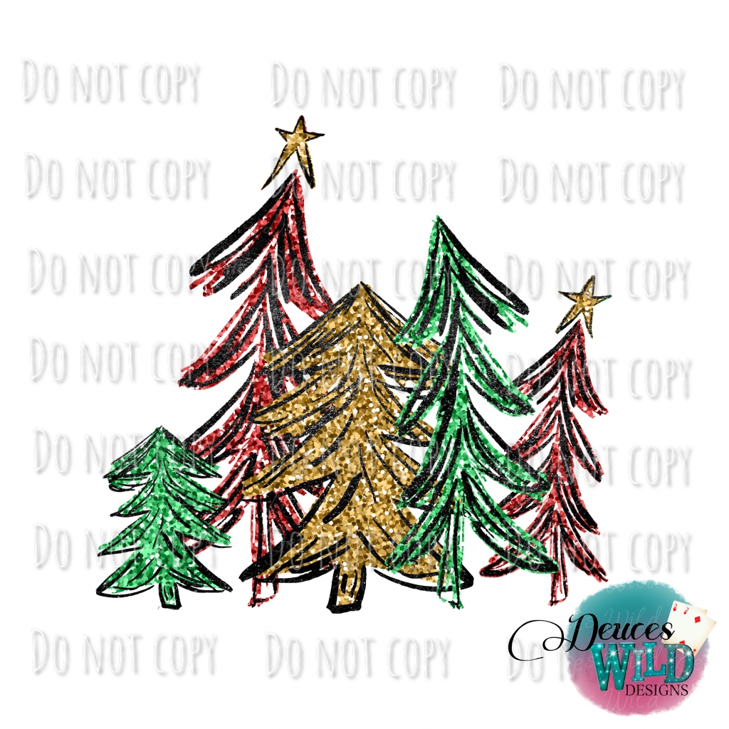 Christmas Trees Glitter Design