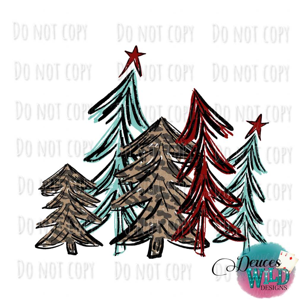 Christmas Trees Leopard Design