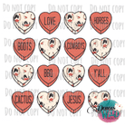 Cowgirl Western Candy Hearts Design