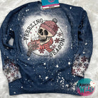 Freezing Season- Bleached Sweatshirt [With Snowflake Cuff Designs] Small / Navy Bleach Sub Graphic