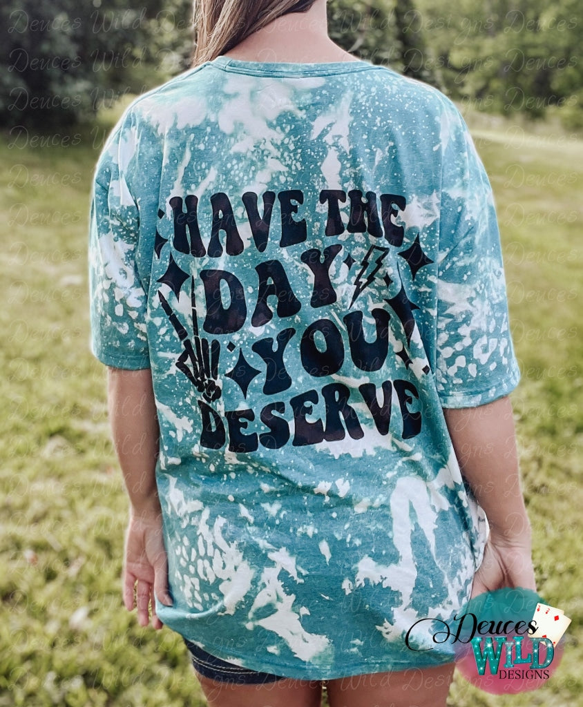 Have The Day You Deserve - Dwd Exclusive Bleach Tee [With Raw Vslit & Unique Look] Small / Teal Sub