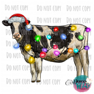 Holstein Cow Christmas Lights Design