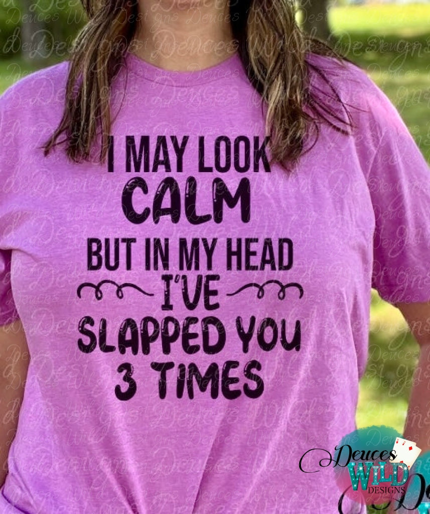 I May Look Calm -- Sassy Adult Humor T-Shirt Sub Graphic Tee