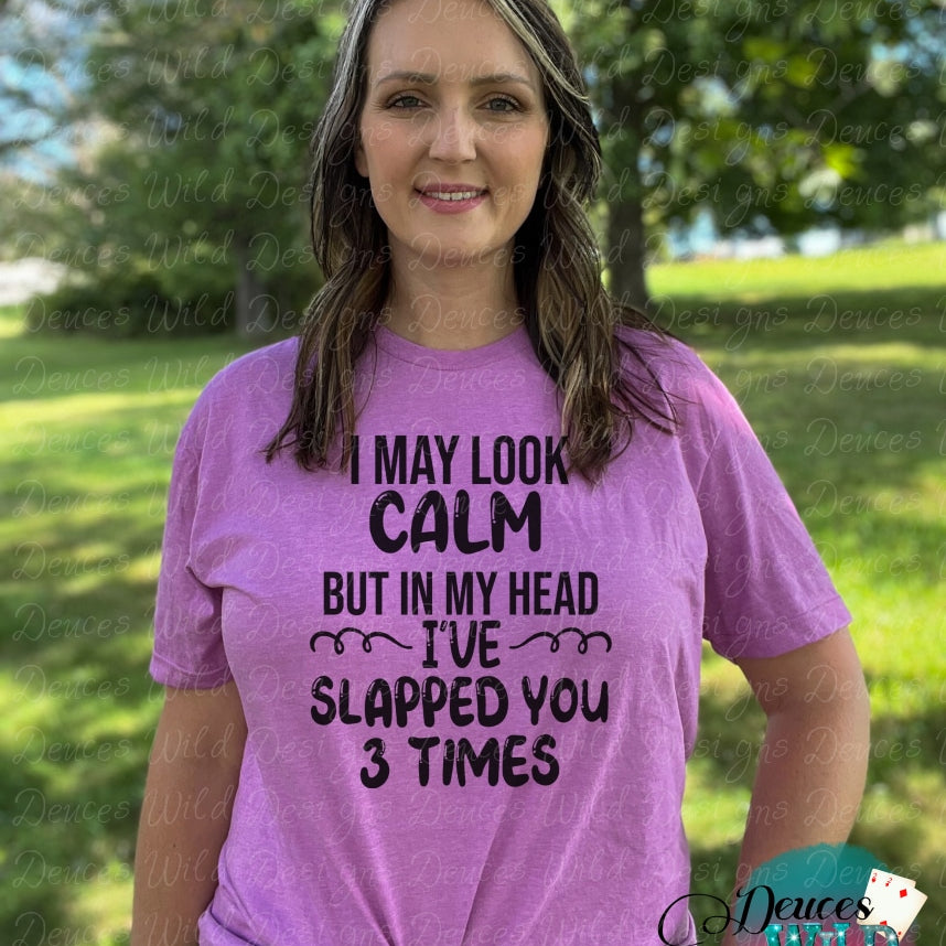 I May Look Calm -- Sassy Adult Humor T-Shirt Sub Graphic Tee