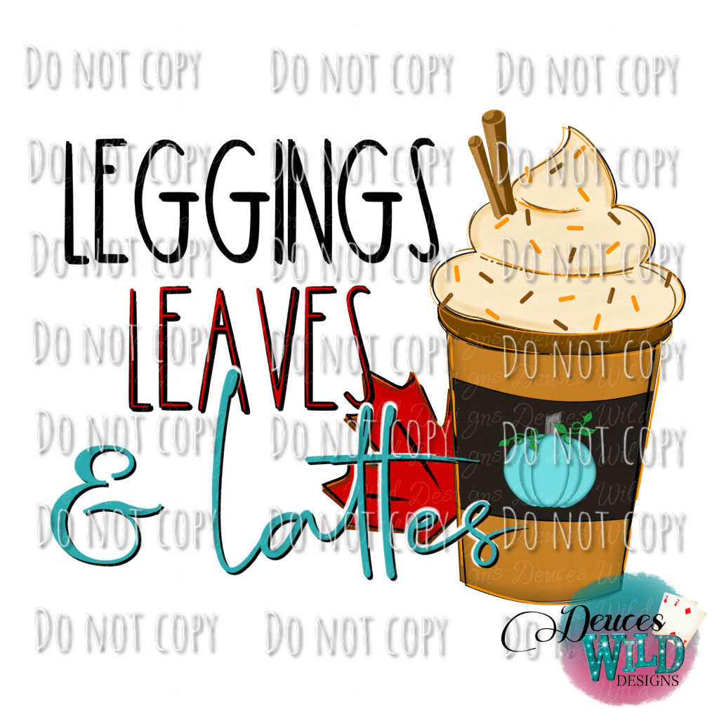 Leggings Leaves And Lattes Design