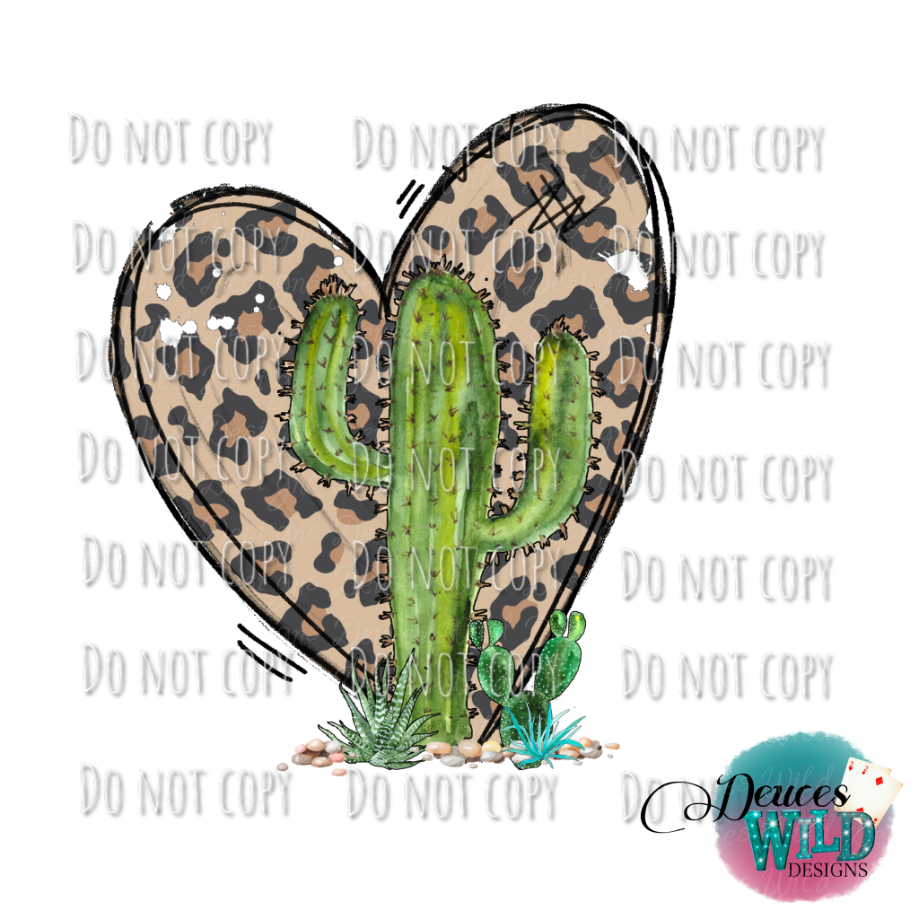 Leopard Heart Cactus Design
