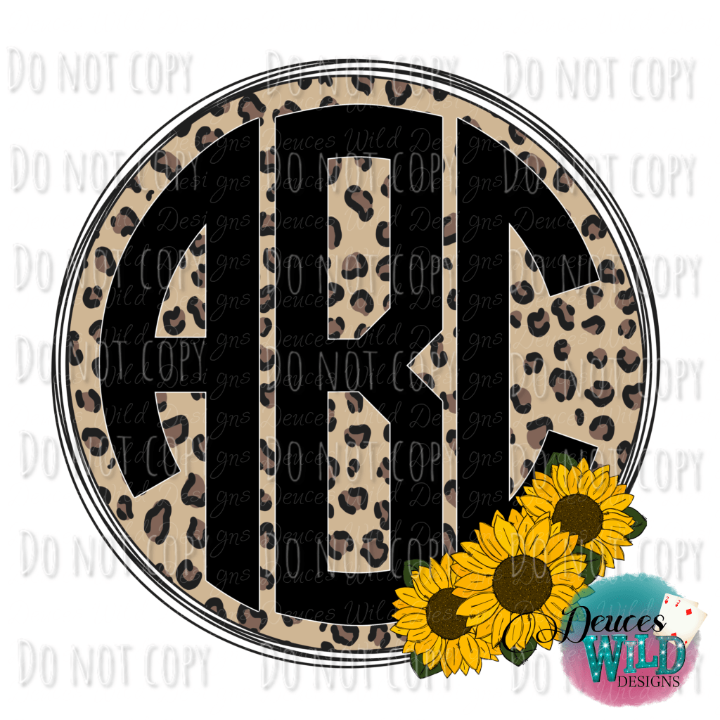 Leopard & Sunflower Monogram Design