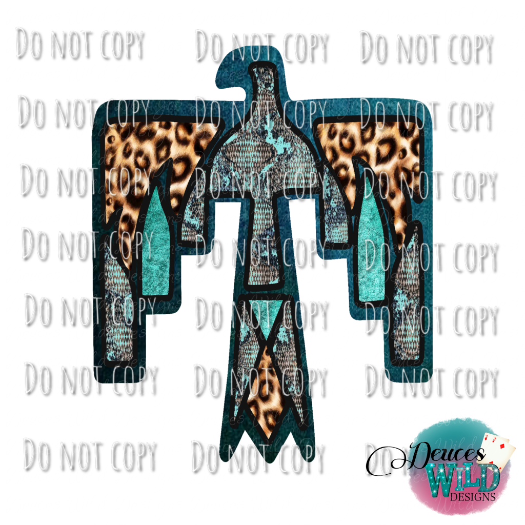 Leopard Turquoise Thunderbird Design