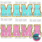 Mama Faux Chenille Look (Two Opts Blue Or Pink) Design