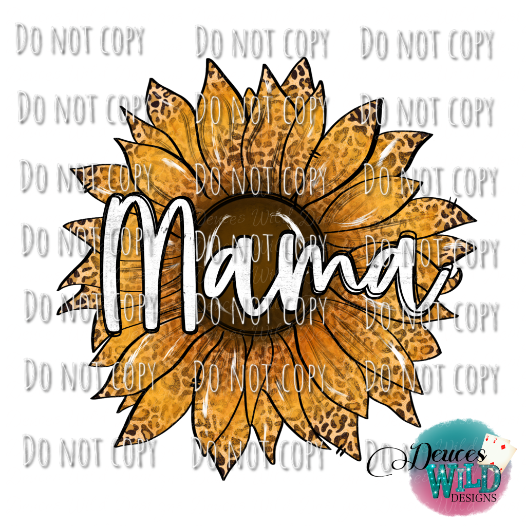 Mama Sunflower Leopard Design