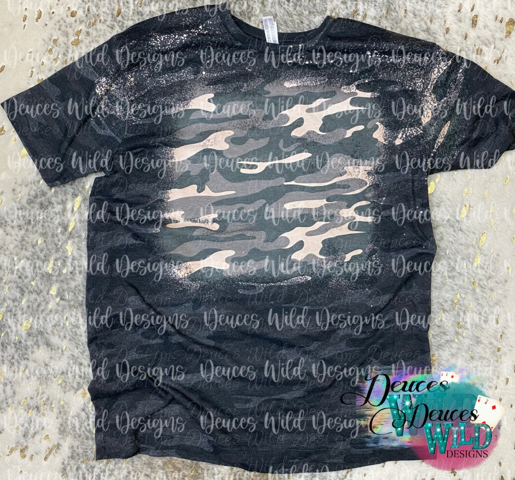 Medium Only- Camo Bleached Tee (Crew Neck) - [Color Discontinued] Sub Graphic