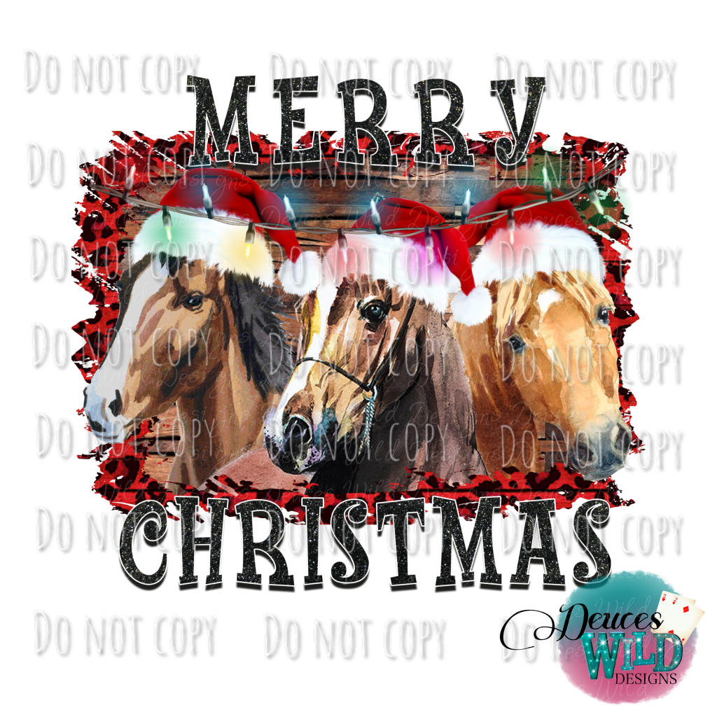 Merry Christmas Horses Design