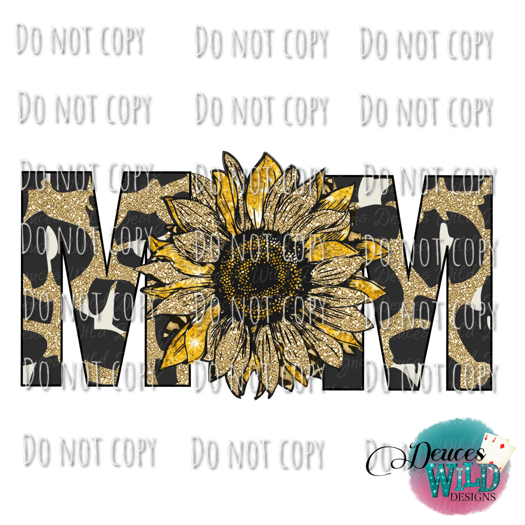Mom Leopard Sunflower Design