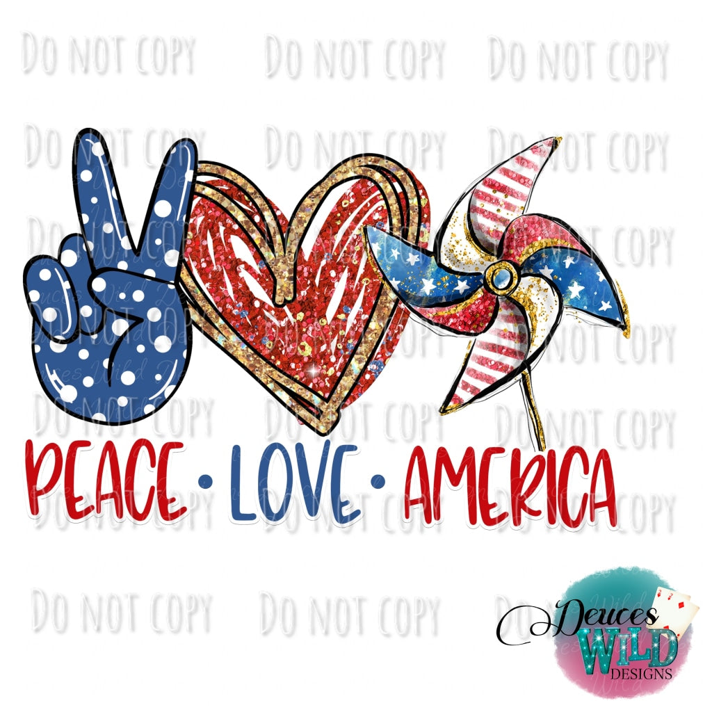 Peace Love America Design