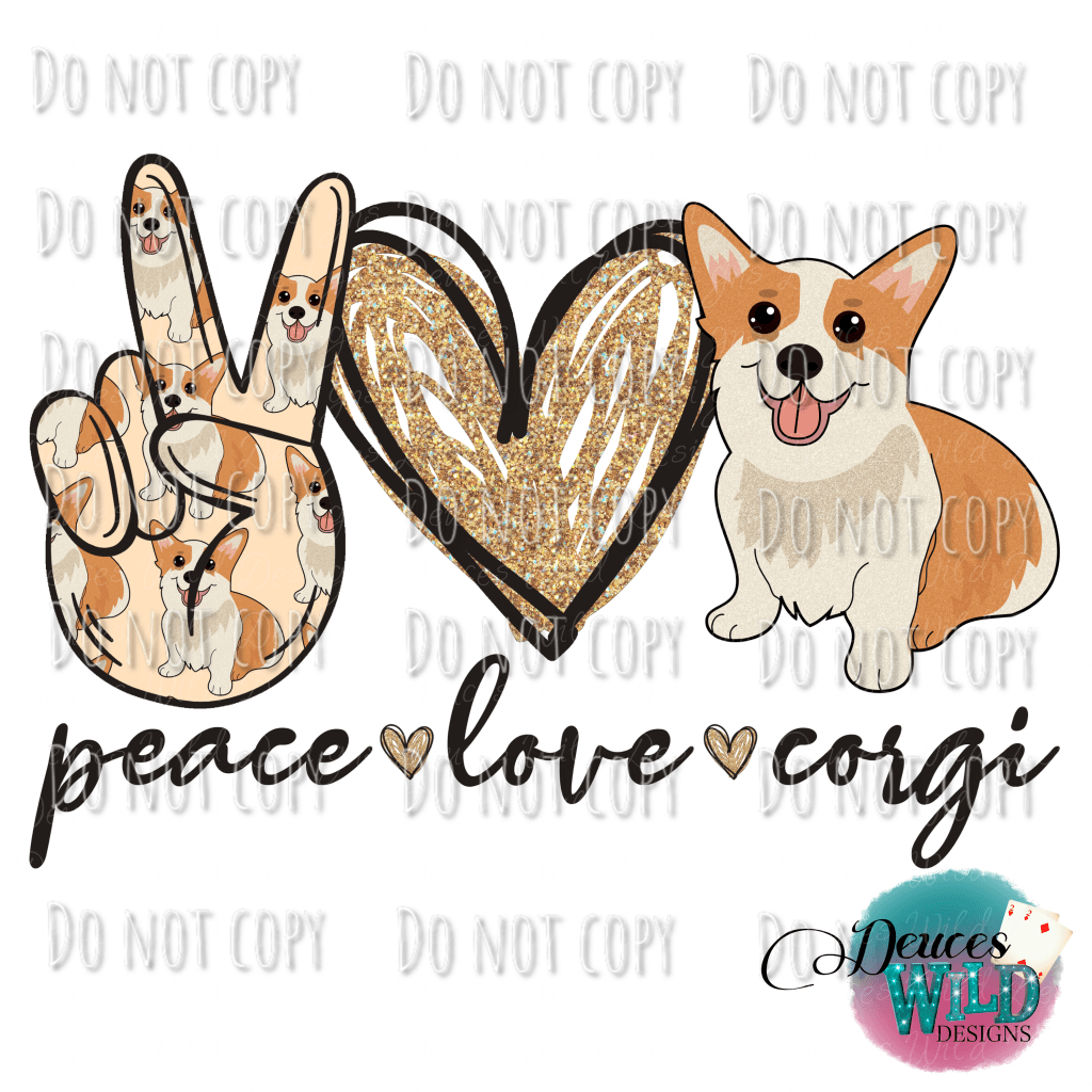 Peace Love Corgi Design