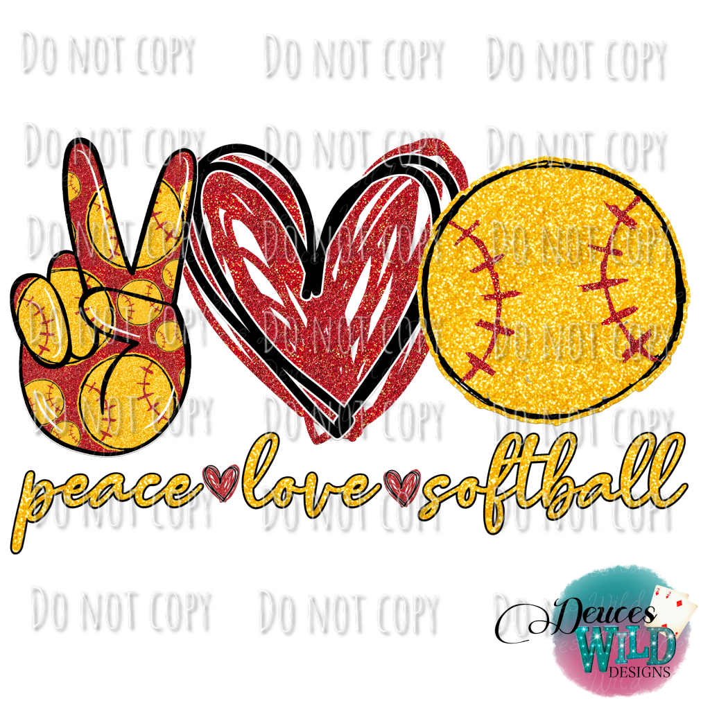 Peace Love Softball Design