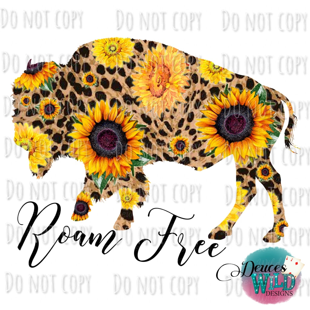 Roam Free Sunflower Buffalo Design