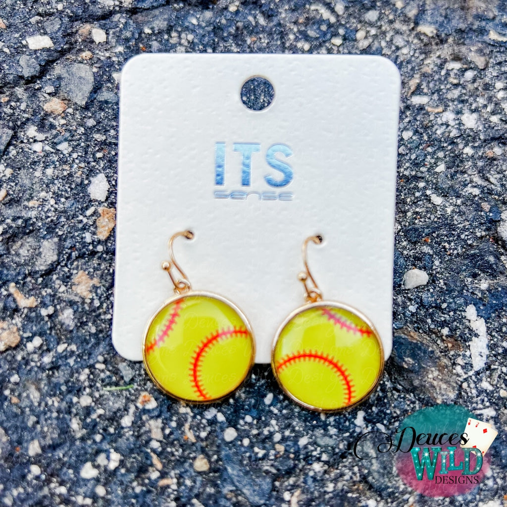 Softball Dangles Earrings Jewelry