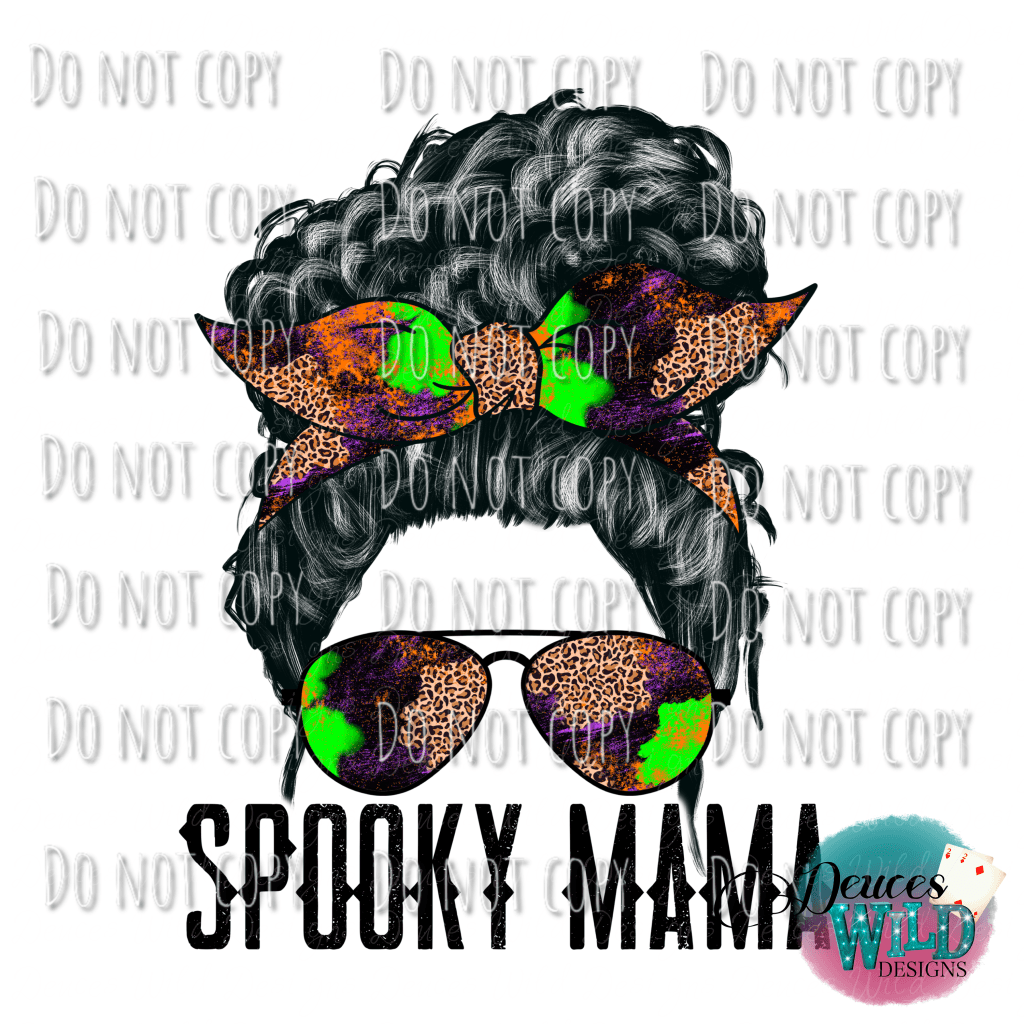 Spooky Mama Design Curly Hair