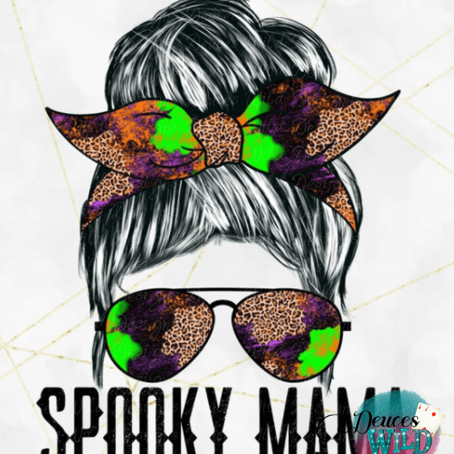 Spooky Mama Design Straight Hair