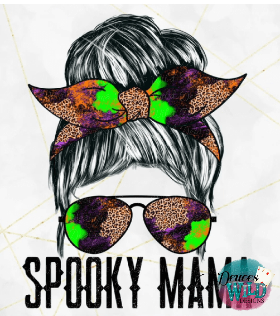 Spooky Mama Design Straight Hair