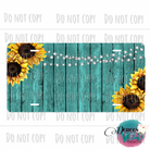Sunflower Turquoise Wood With Name Plate Design
