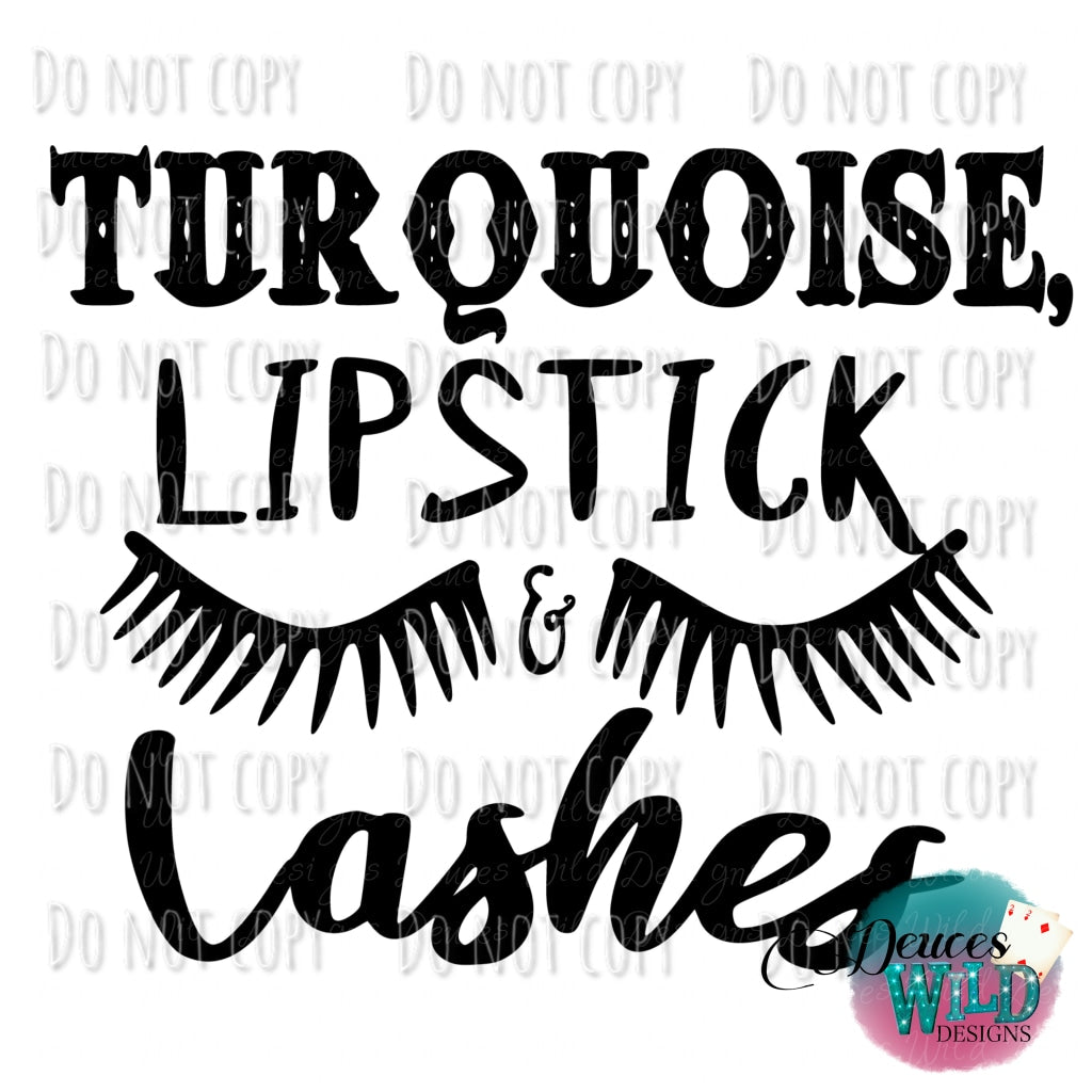 Turquoise Lipstick & Lashes Design