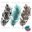 Turquoise Western Feathers Design