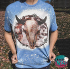Western Skull- Bleached Tee Sub Graphic